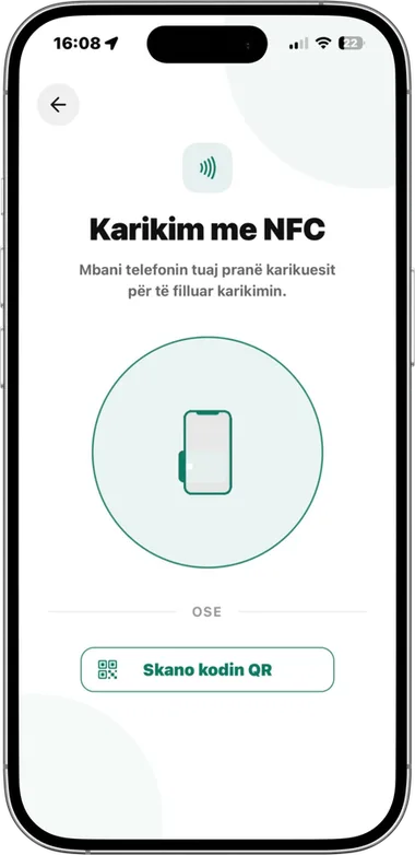Ekrani i karikimit me NFC